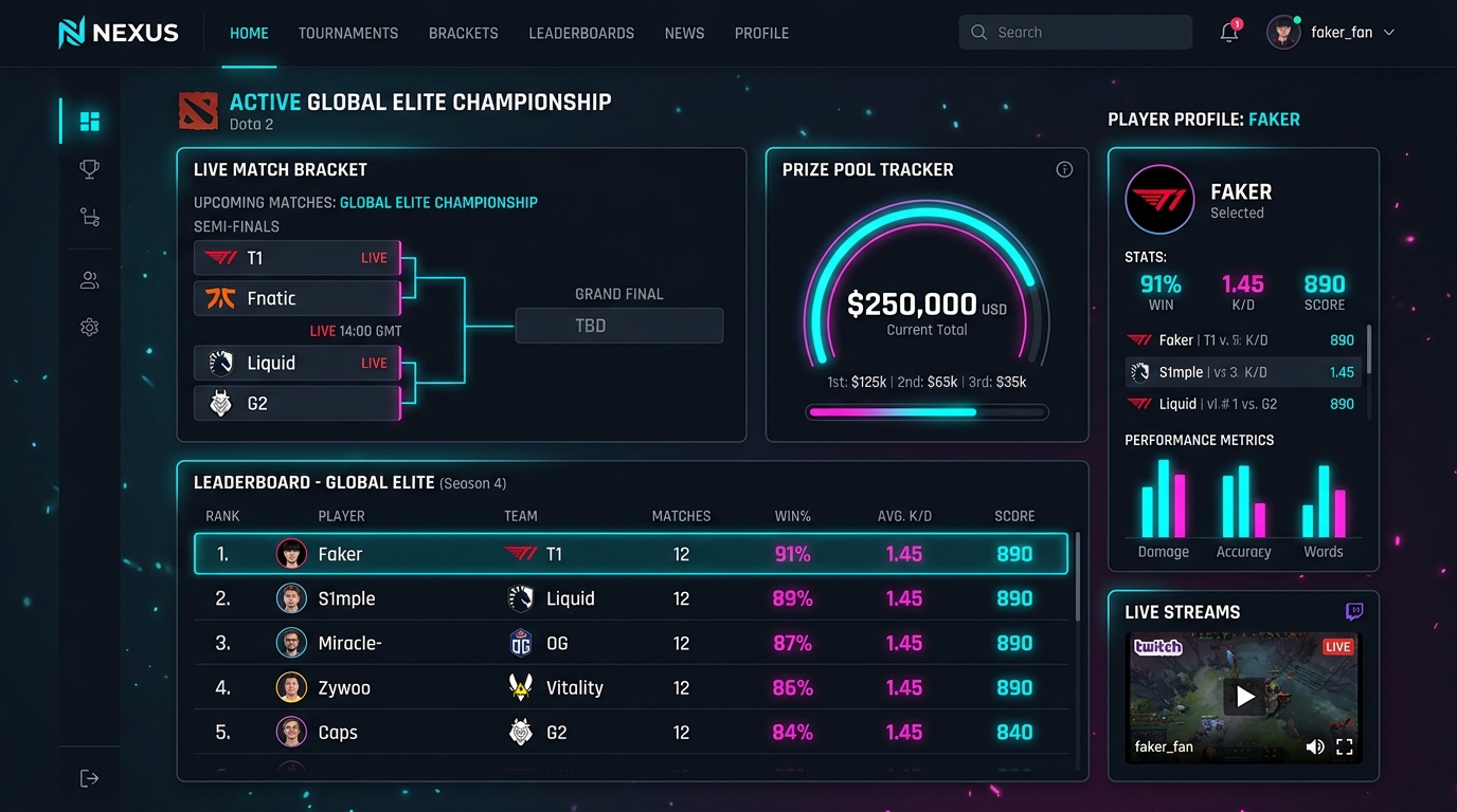 Online Gaming Tournaments eSports Platform Preview